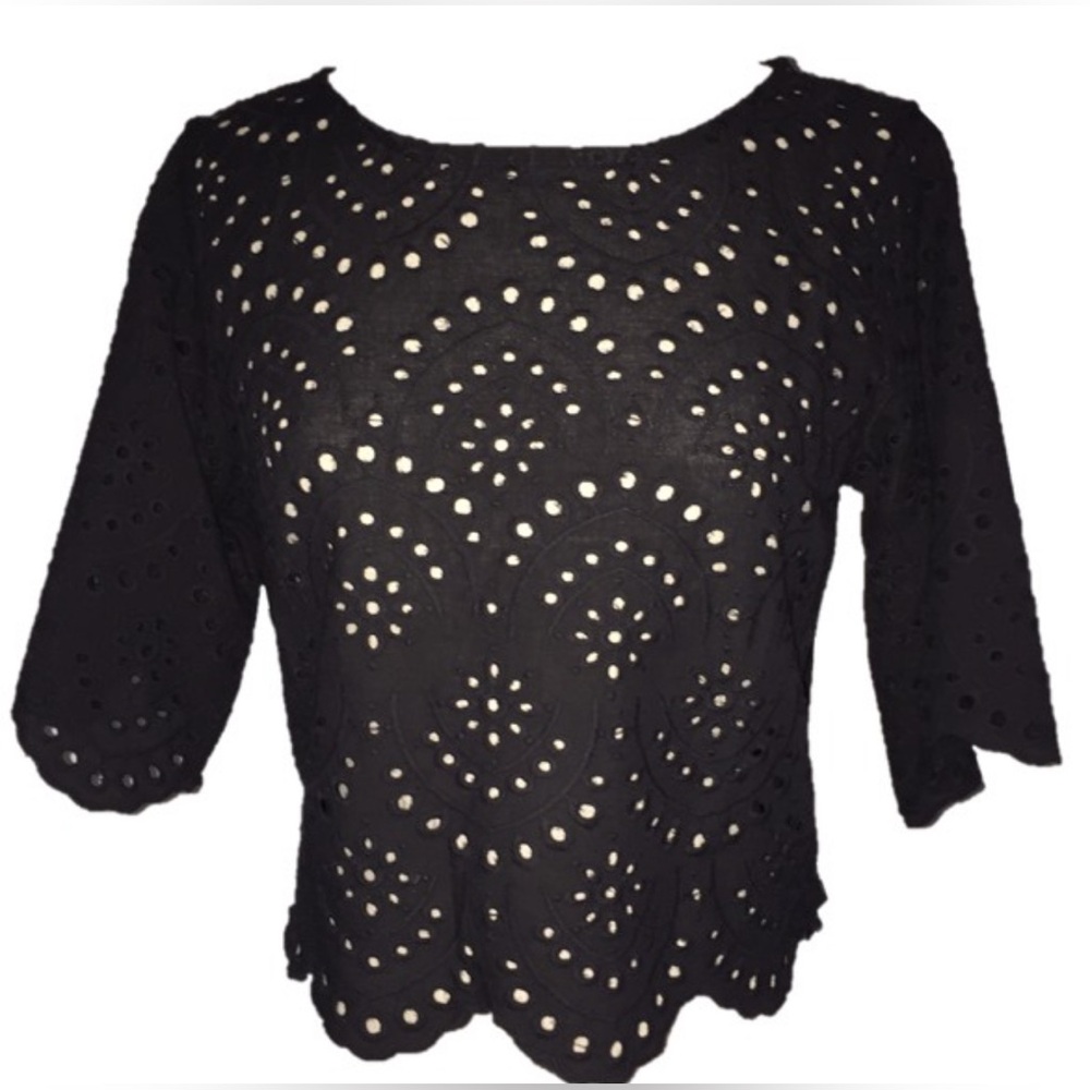 L&A Fashion: Black Lazer Cut Out Top